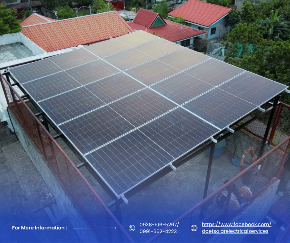 Residential rooftop solar array installed by Daet Solar